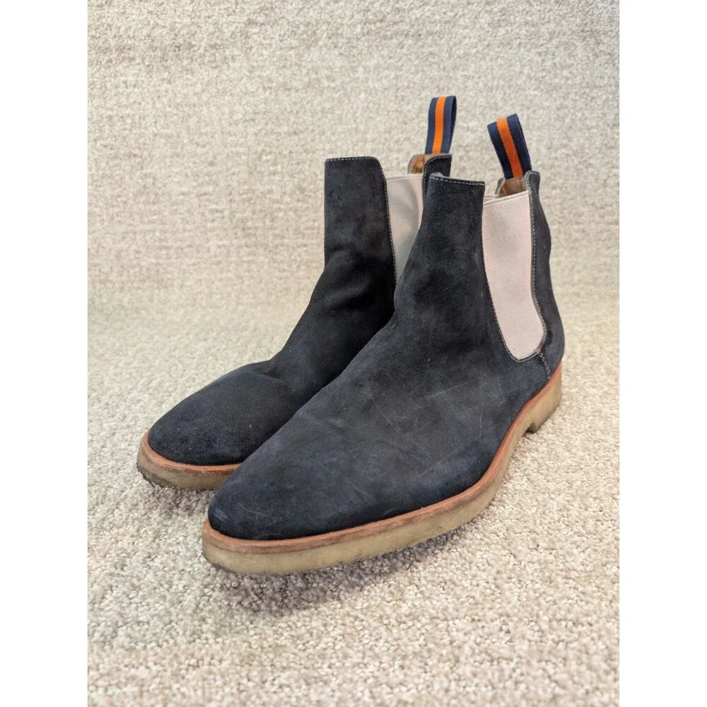 New Republic Sonoma Men Size 11 Chelsea Boots Blue Suede Upper Casual Dress Shoe